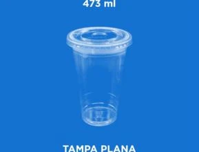 Copo da Felicidade PET (Copo Bolha) - 473 ml (Bompack) -  Modelo: Tampa Plana