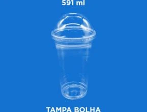 Copo da Felicidade PET (Copo Bolha) - 591 ml (Bompack) -  Modelo: Tampa Bolha sem Furo
