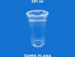 Copo da Felicidade PET (Copo Bolha) - 591 ml (Bompack) -  Modelo: Tampa Plana