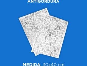 Papel Acoplado Impermeável Antigordura -  Medidas: 30x40cm - 355 und