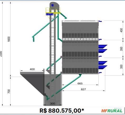Secador de Grãos Duplo Completo com Elevador 23m Imagem Secador de Grãos Duplo Completo com Elevador 23m