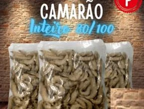 Camarão Inteiro Congelado IQF 80/100