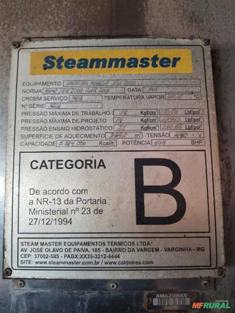Caldeira Steammaster 6.000 Kcal/h