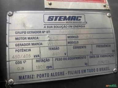 Gerador de energia STEMAC 450kva - VENDA OU TROCA