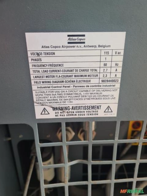 COMPRESSOR DE AR PARAFUSO ATLAS COPCO GX5 FF 7,5 HP Imagem COMPRESSOR DE AR PARAFUSO ATLAS COPCO GX5 FF 7,5 HP