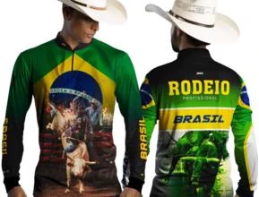 Kit Com 2 Camisas Agro Rodeio Brasil Com Proteção UV 50+