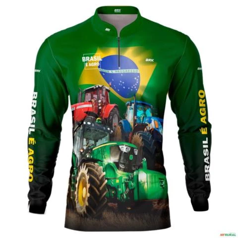 Camisa Agro Brk Tratores Agro é Verde com Uv50