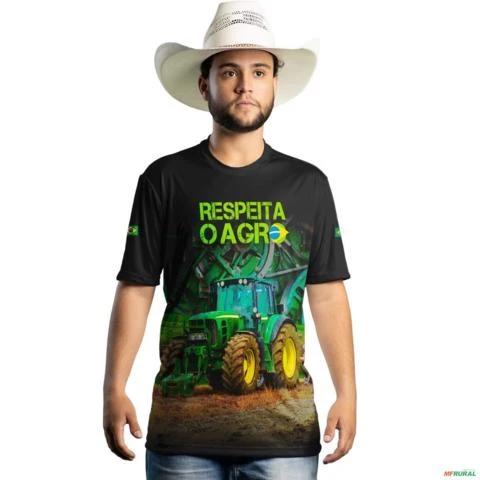 Camiseta Agro Brk Produtor Rural Respeita o Agro com Uv50