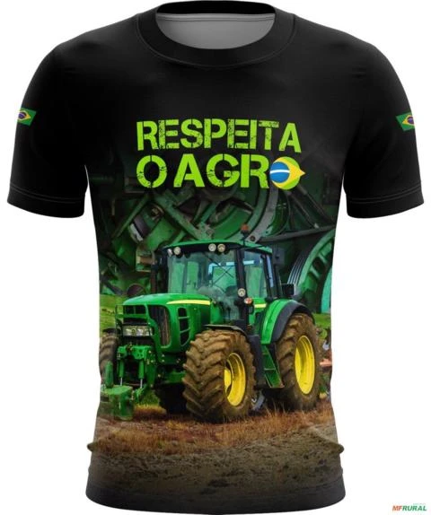 Camiseta Agro Brk Produtor Rural Respeita o Agro com Uv50