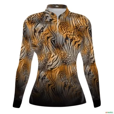Camisa Brk Agro Feminina Textura 02 Onça com Proteção Solar UV50+