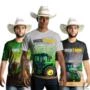 Kit 3 Camisetas Brk Brasil é Agro Trator Fazenda com Proteção Uv50