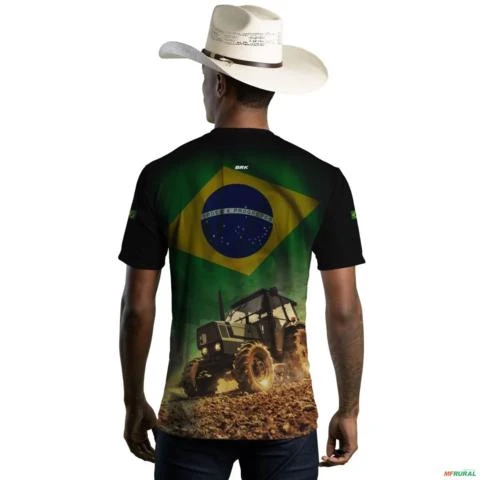 Kit Casal Camiseta Agro Brk Casual Brasil é Agro com Uv50