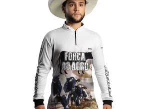 Camisa Agro Brk Força do Agro Produtor de Leite com Uv50 -  Gênero: Masculino Tamanho: PP