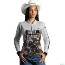 Camisa Agro Brk Força do Agro Produtor de Leite com Uv50 -  Gênero: Feminino Tamanho: Baby Look M