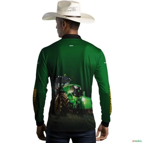 Camisa Agro BRK Força do Agro Trator Verde com UV50 + -  Gênero: Masculino Tamanho: M