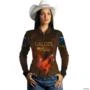 Camisa Agro BRK Galope de Milhões com Proteção Solar UV50+ -  Gênero: Feminino Tamanho: Baby Look G