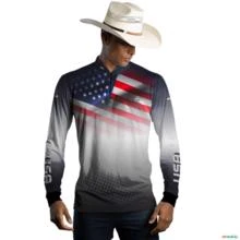 Camisa Agro BRK Branca Estados Unidos com UV50 + -  Gênero: Masculino Tamanho: M