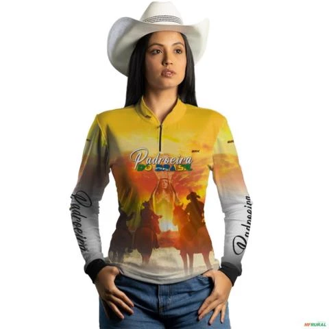 Camisa Padroeira do Brasil com Proteção Solar UV  50+ -  Gênero: Feminino Tamanho: Baby Look PP