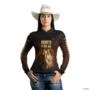 Camisa Agro Brk Quarto de Milha com Proteção Solar UV  50+ -  Gênero: Feminino Tamanho: Baby Look GG
