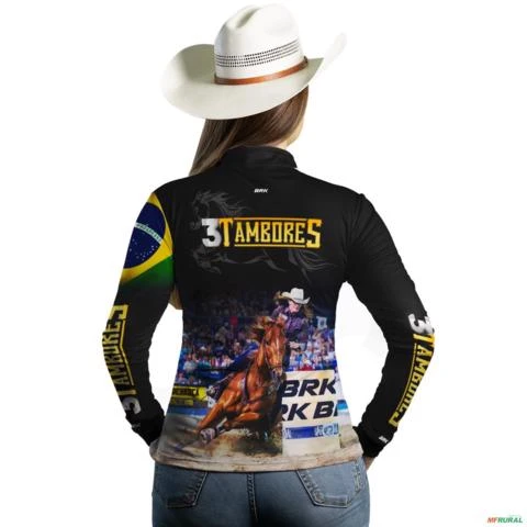 Camisa Country Feminina Brk Três Tambores com Uv50 -  Gênero: Masculino Tamanho: P