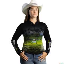 Camisa Brk Drone é Agricultura de Precisão com Proteção Solar UV 50+ -  Gênero: Feminino Tamanho: Baby Look PP