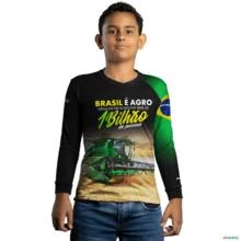 Camisa Agro BRK Agro é Bilhão com UV50 + -  Gênero: Infantil Tamanho: Infantil XXG