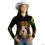 Camisa Agro Brk Força do Agro Carne Bovina com Uv50 -  Gênero: Feminino Tamanho: Baby Look M
