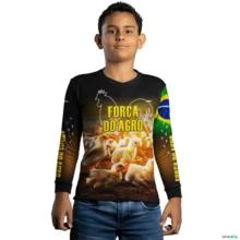 Camisa Força do Agro - Granja com Proteção Solar UV  50+ -  Gênero: Infantil Tamanho: Infantil PP