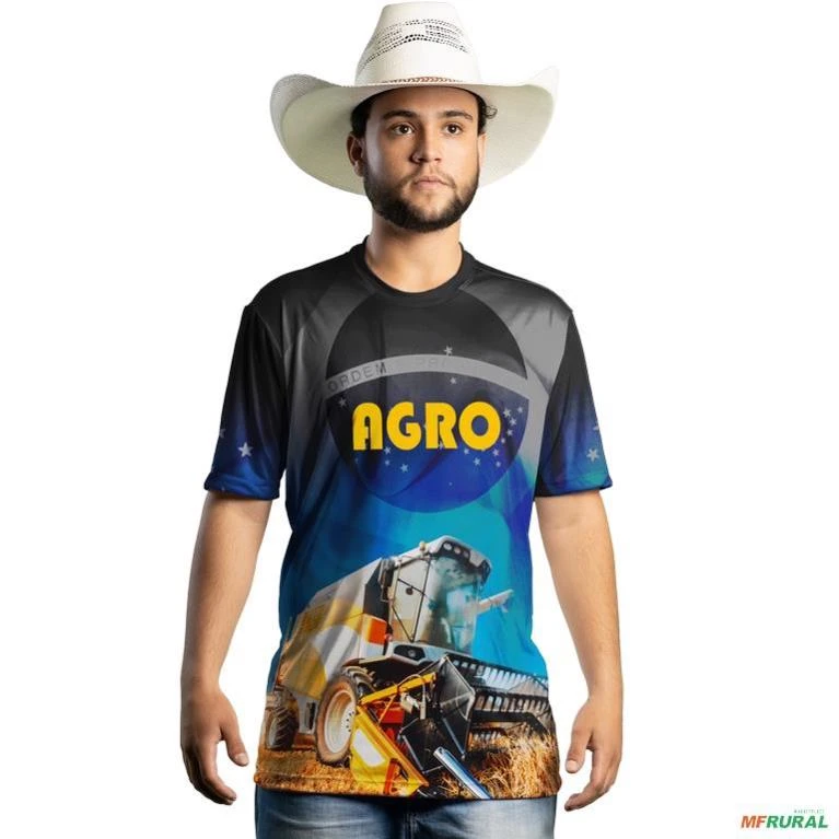 Camiseta Agro Brk Agro Colheitadeira com Uv50 -  Gênero: Masculino Tamanho: GG