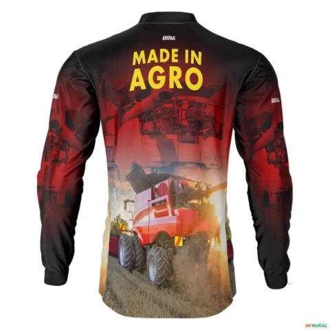 Camisa Agro BRK Vermelha Colheitadeira Made in Agro com UV50 + -  Gênero: Masculino Tamanho: M