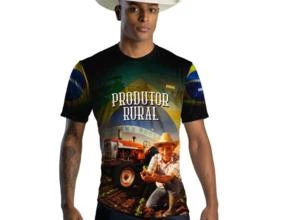 Camiseta Agro Brk Produtor Rural com Uv50 -  Gênero: Masculino Tamanho: PP