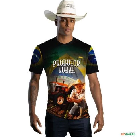 Camiseta Agro Brk Produtor Rural com Uv50 -  Gênero: Masculino Tamanho: PP