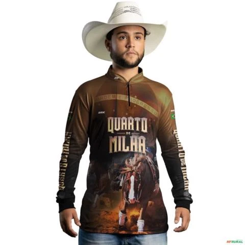 Camisa Country Brk Quarto de Milha com Uv50 -  Gênero: Masculino Tamanho: PP