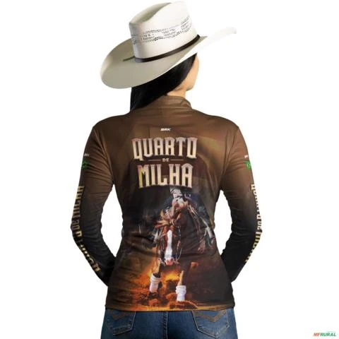 Camisa Country Brk Quarto de Milha com Uv50 -  Gênero: Feminino Tamanho: Baby Look G