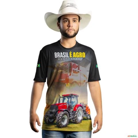 Camiseta Brk Brasil é Agro Trator Com Proteção Solar UV50+ -  Gênero: Masculino Tamanho: GG