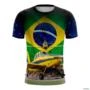 Camiseta Brasil Patriota Avião Agricola Proteção Solar UV50+ -  Gênero: Masculino Tamanho: PP