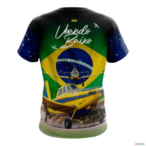 Camiseta Brasil Patriota Avião Agricola Proteção Solar UV50+ -  Gênero: Masculino Tamanho: M