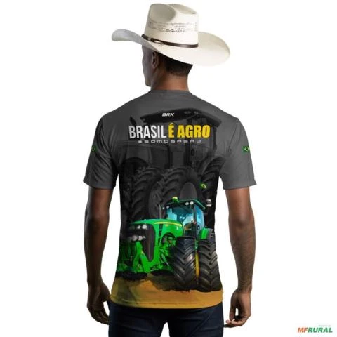 Camiseta  Brk Brasil é Agro 03 Com Proteção Solar UV50+ -  Gênero: Masculino Tamanho: PP