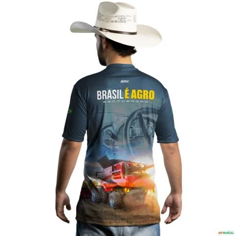 Camiseta Brk Brasil é Agro Colheitadeira Com Proteção Solar UV50+ -  Gênero: Masculino Tamanho: XXG