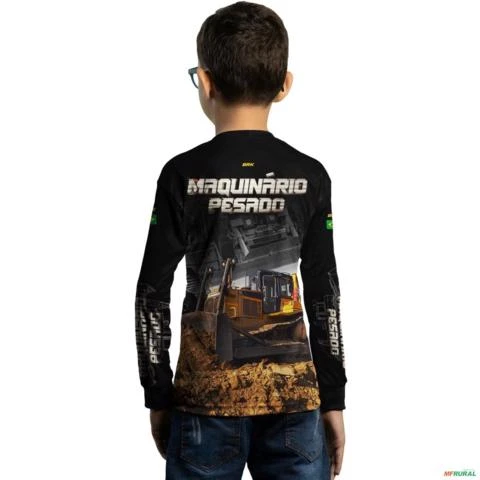Camisa Agro BRK Maquinário Pesado Bulldozer com UV50 + -  Gênero: Infantil Tamanho: Infantil P