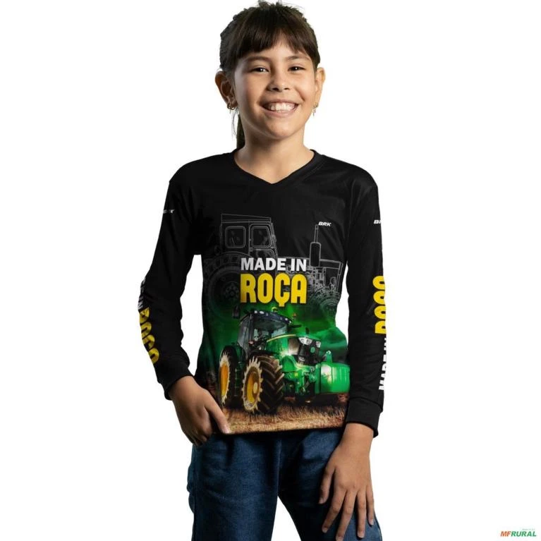 Camisa Agro BRK Made in Roça com UV50 + -  Gênero: Infantil Tamanho: Infantil P