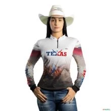 Camisa Agro Brk Texano com Proteção Solar UV50+ -  Gênero: Feminino Tamanho: Baby Look PP