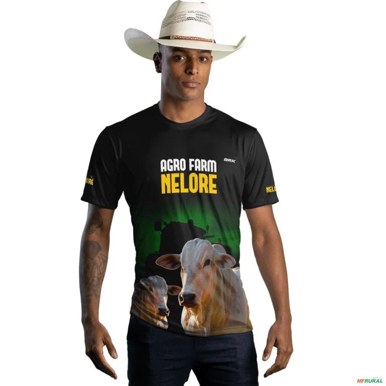 Camiseta Agro Brk Farm Nelore com Uv50 -  Gênero: Masculino Tamanho: P