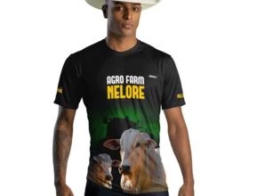 Camiseta Agro Brk Farm Nelore com Uv50 -  Gênero: Masculino Tamanho: M