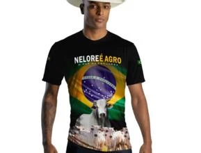 Camiseta Agro Brk Nelore Raça Forte Brasil com Uv50 -  Gênero: Masculino Tamanho: P