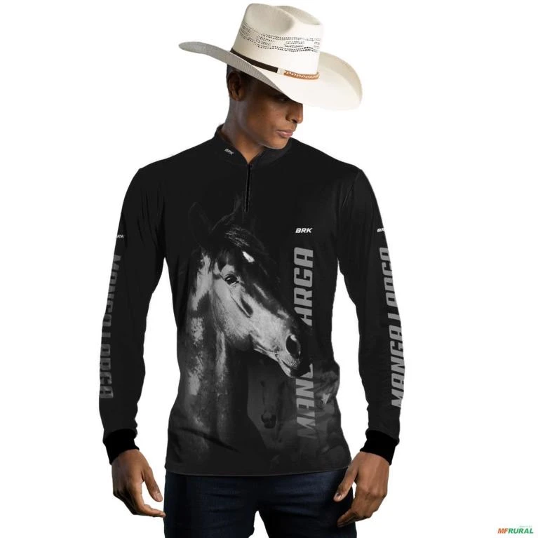 Camisa Country BRK Cavalo Mangalarga com UV50 + -  Gênero: Masculino Tamanho: P