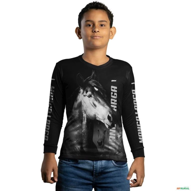 Camisa Country BRK Cavalo Mangalarga com UV50 + -  Gênero: Infantil Tamanho: Infantil P