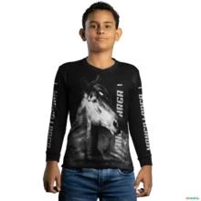 Camisa Country BRK Cavalo Mangalarga com UV50 + -  Gênero: Infantil Tamanho: Infantil XG