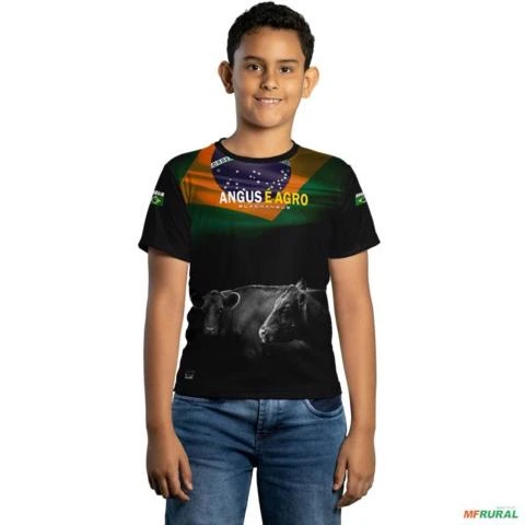 Camiseta Agro Brk Gado Angus com Uv50 -  Gênero: Infantil Tamanho: Infantil PP