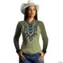 Camisa Agro BRK Feminina  Verde Militar Apache com UV50 + -  Gênero: Feminino Tamanho: Baby Look PP